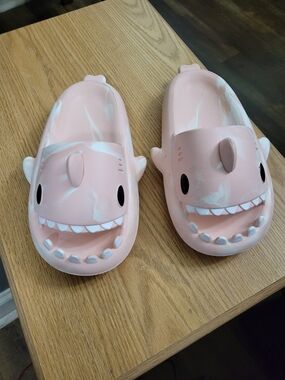Pink Shark Slip-On Clogs - Cute Novelty Sandals